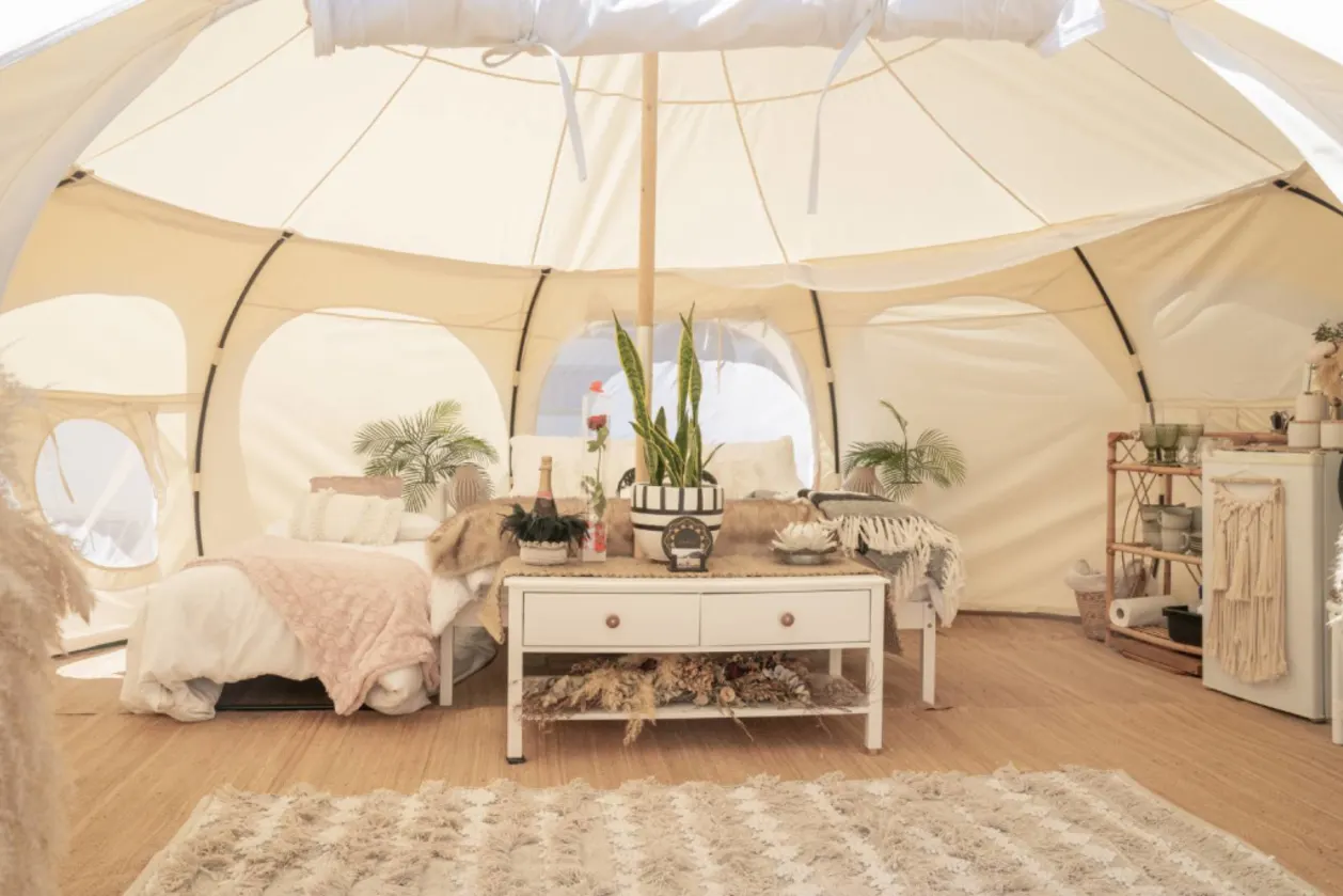 Glamping tent at Mount Maunganui